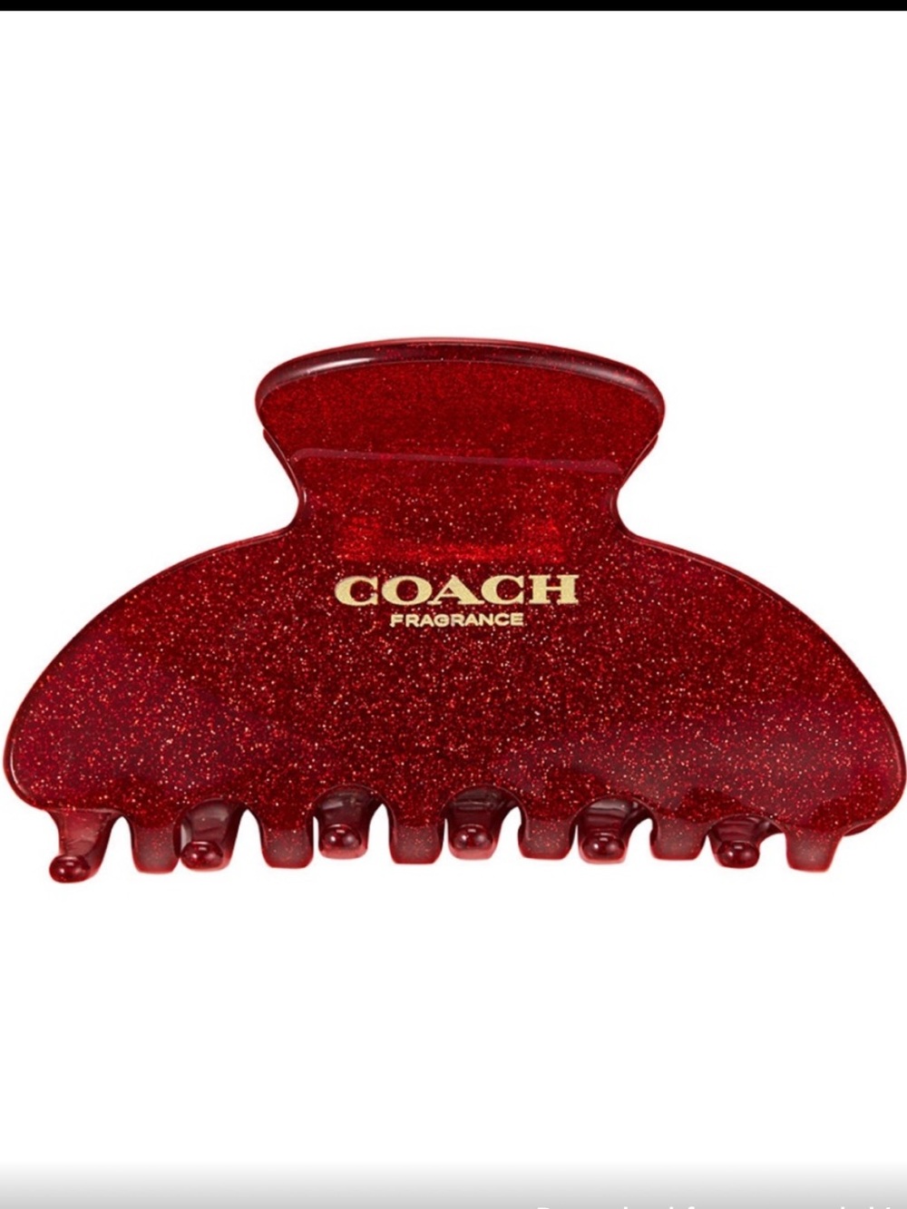 Coach Red Glitter Hair Claw Clip